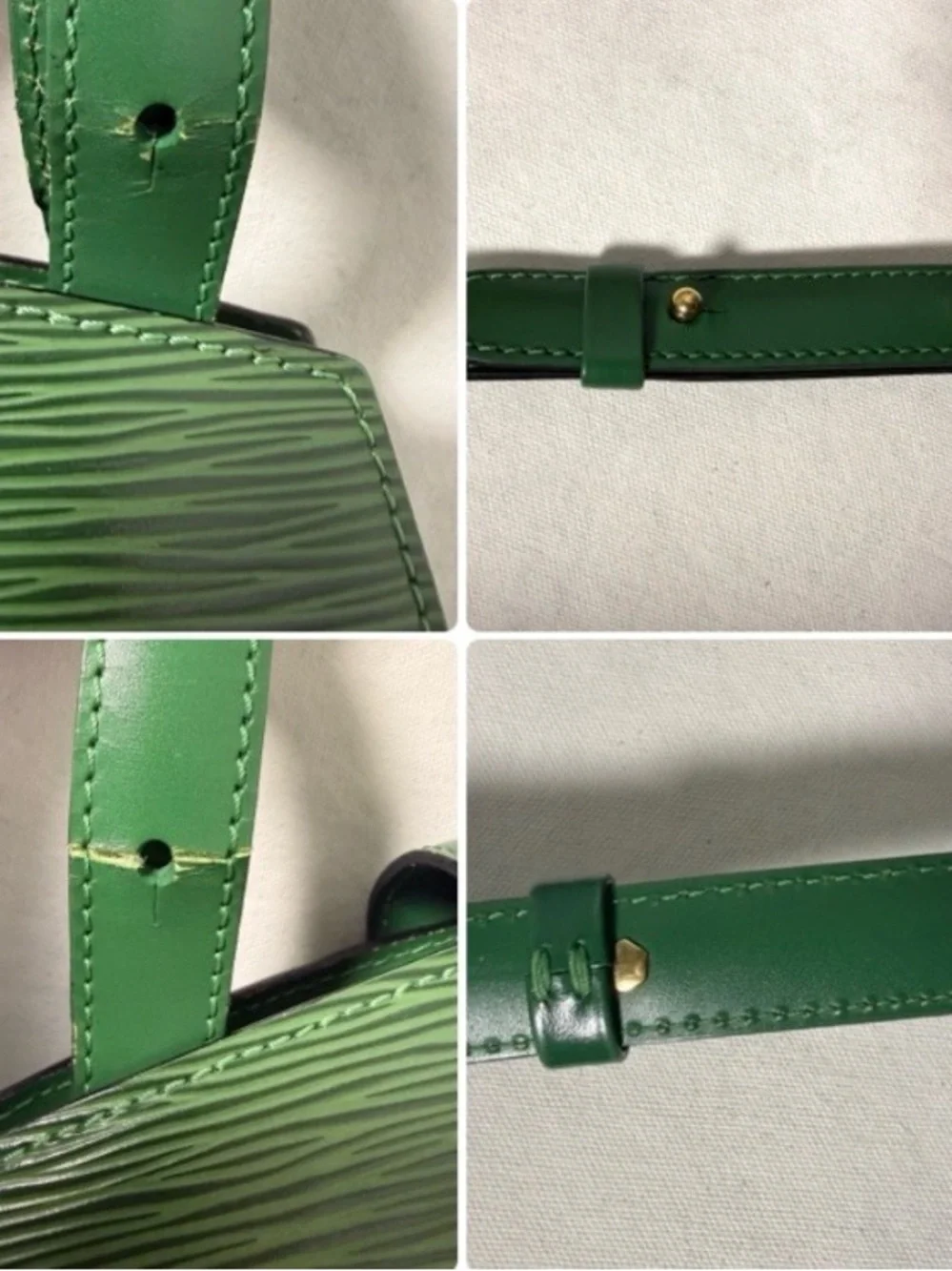 Louis Vuitton Cluny Green Epi Leather Shoulder Bag Vintage with Dust Bag